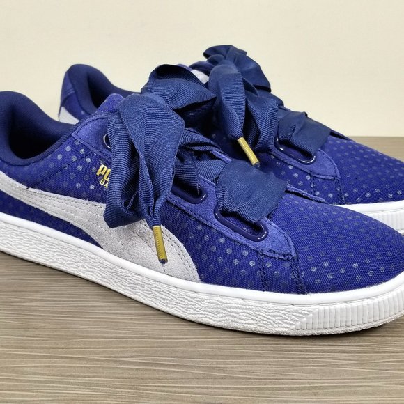 Puma Basket Heart Sneaker, Blue, Womens Size 9 US - Picture 3 of 11